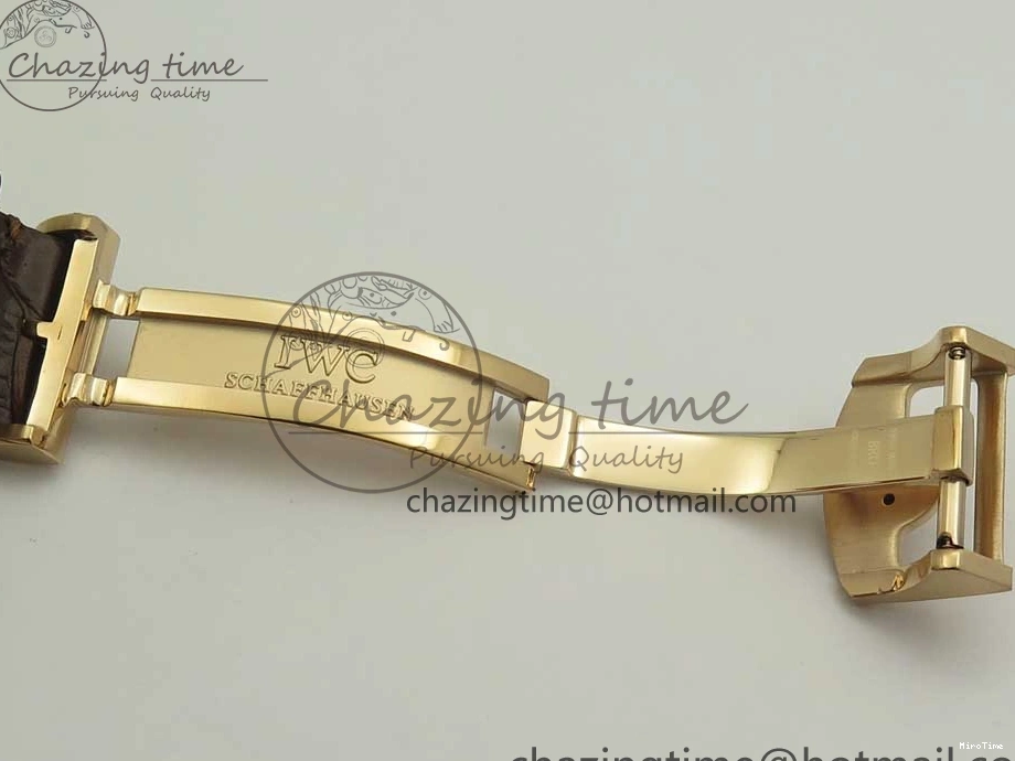 MIROTIME 0113 Portuguese Tourbillon IW5463 RG ZF Best Edition White Dial on Brown Leather Strap Stylish 7174